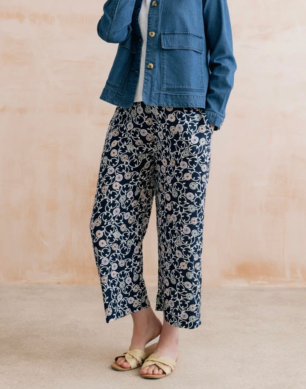 Sea Holly Print Cropped Trouser