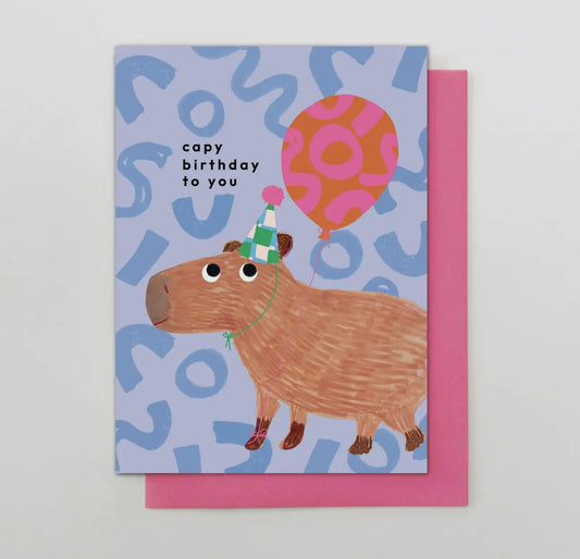 Capybara Birthday Card