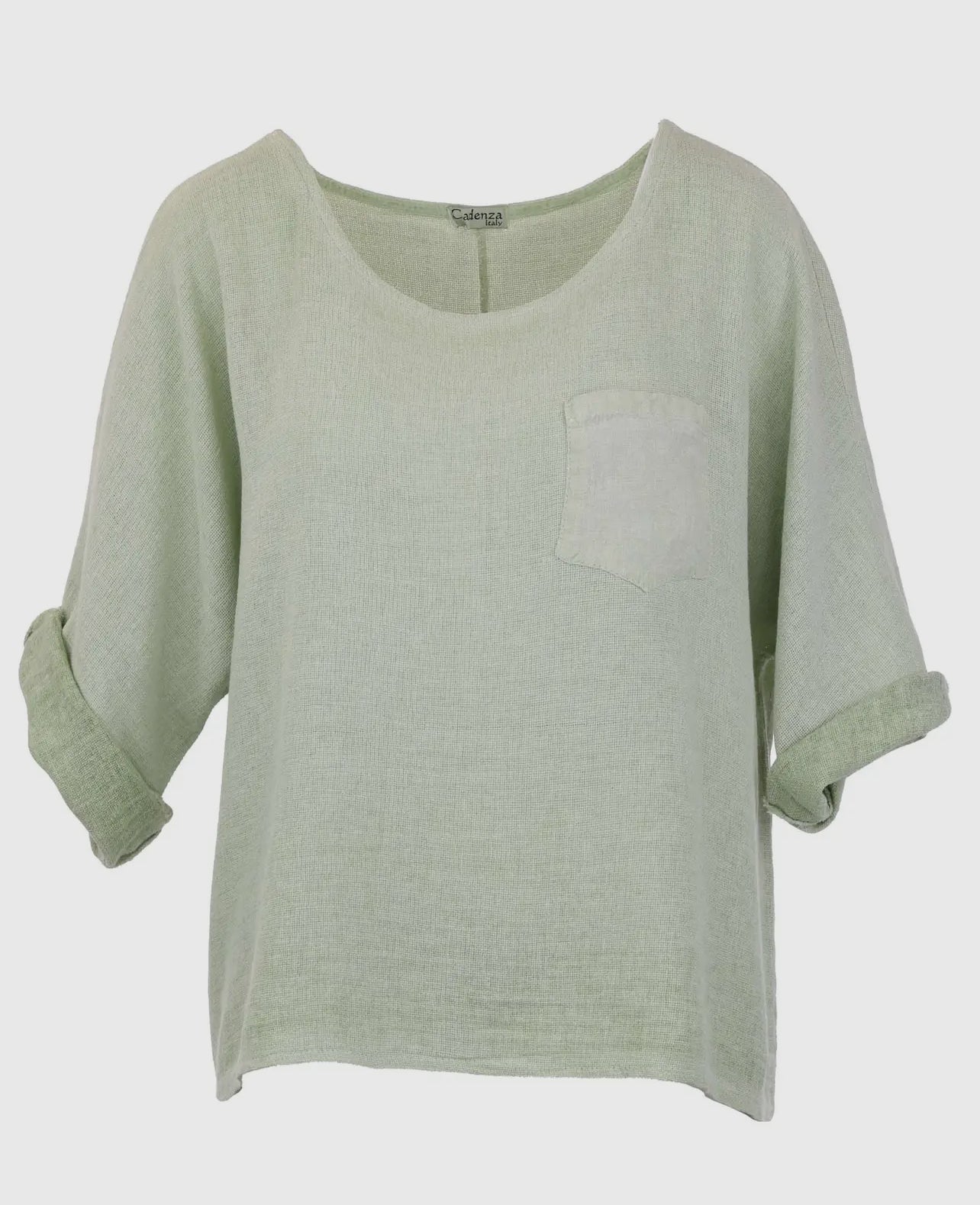 Connie Linen and Cotton Blend Pocket Top