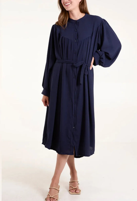 Belted Shirt Dress - MIDI Legnth