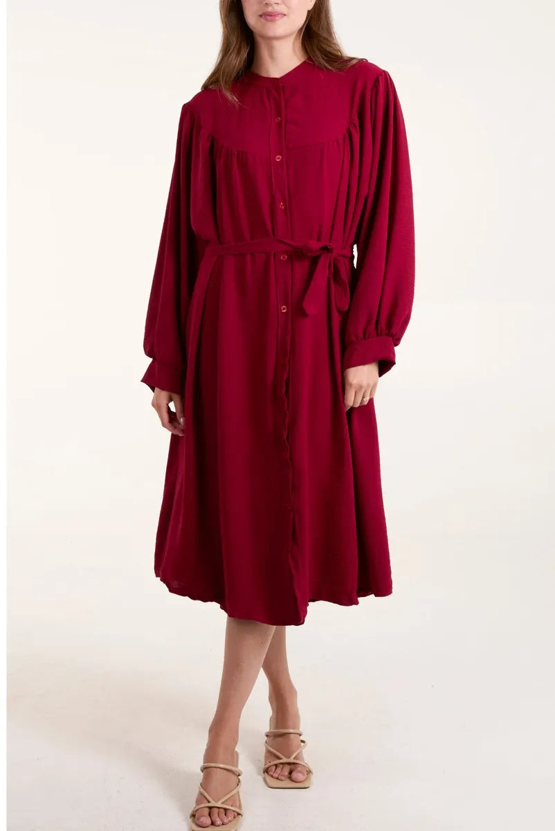 Belted Shirt Dress - MIDI Legnth